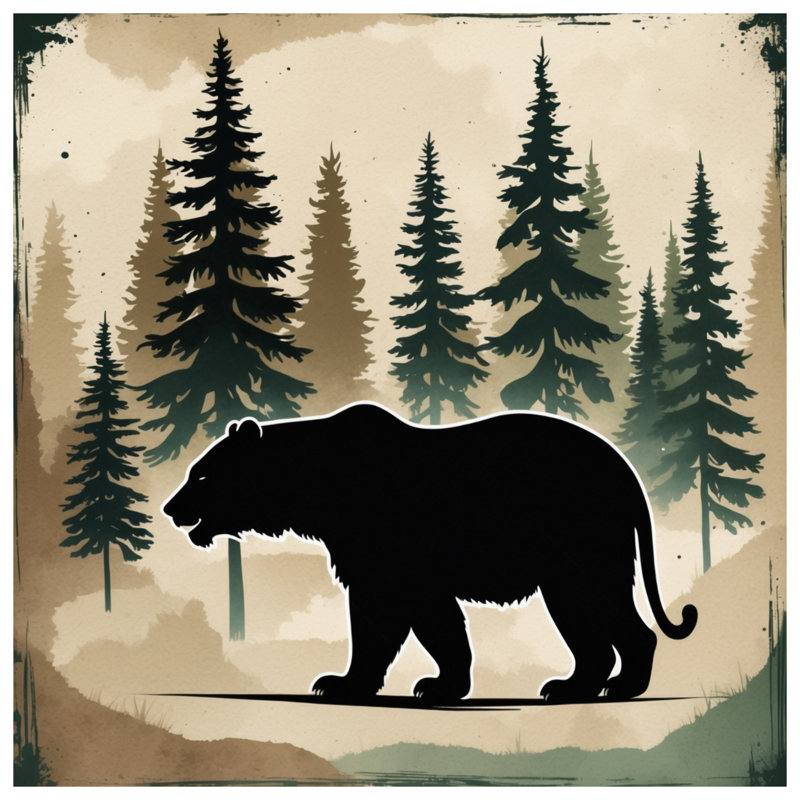 Rideau de douche Bear In Forest, L 70 po x H 84 po