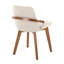 Chaise en bambou noyer et tissu crème