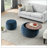 Round Storage Ottoman, 2 in 1 Function, Work as End table and Ottoman,with small seat