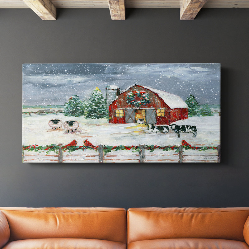 Winter Homestead - Toile tendue avec châssis - Prêt à accrocher, H 20 po x l 40 po