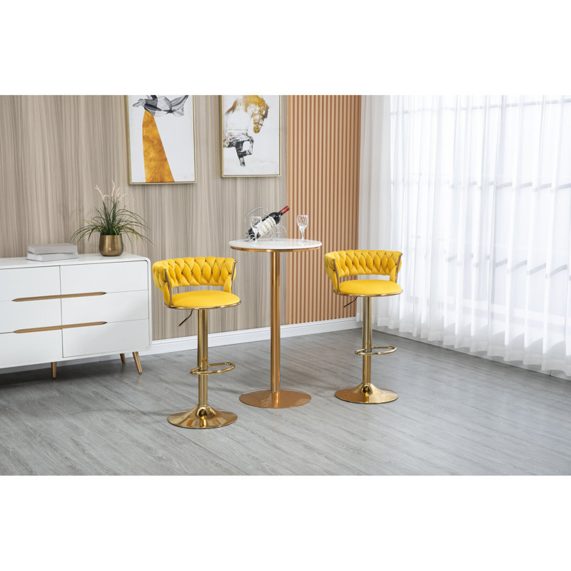Chaises de bar pivotantes en polyester réglables et confortables pour la cuisine et la salle à manger