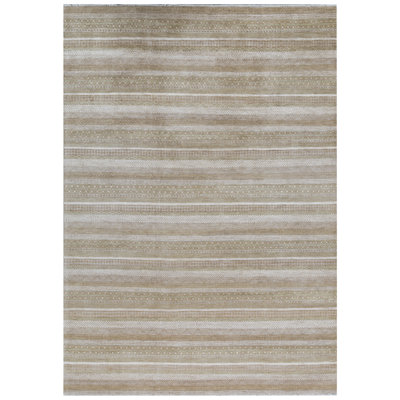 Tapis multicolore et vert noué à la main de haute qualité
