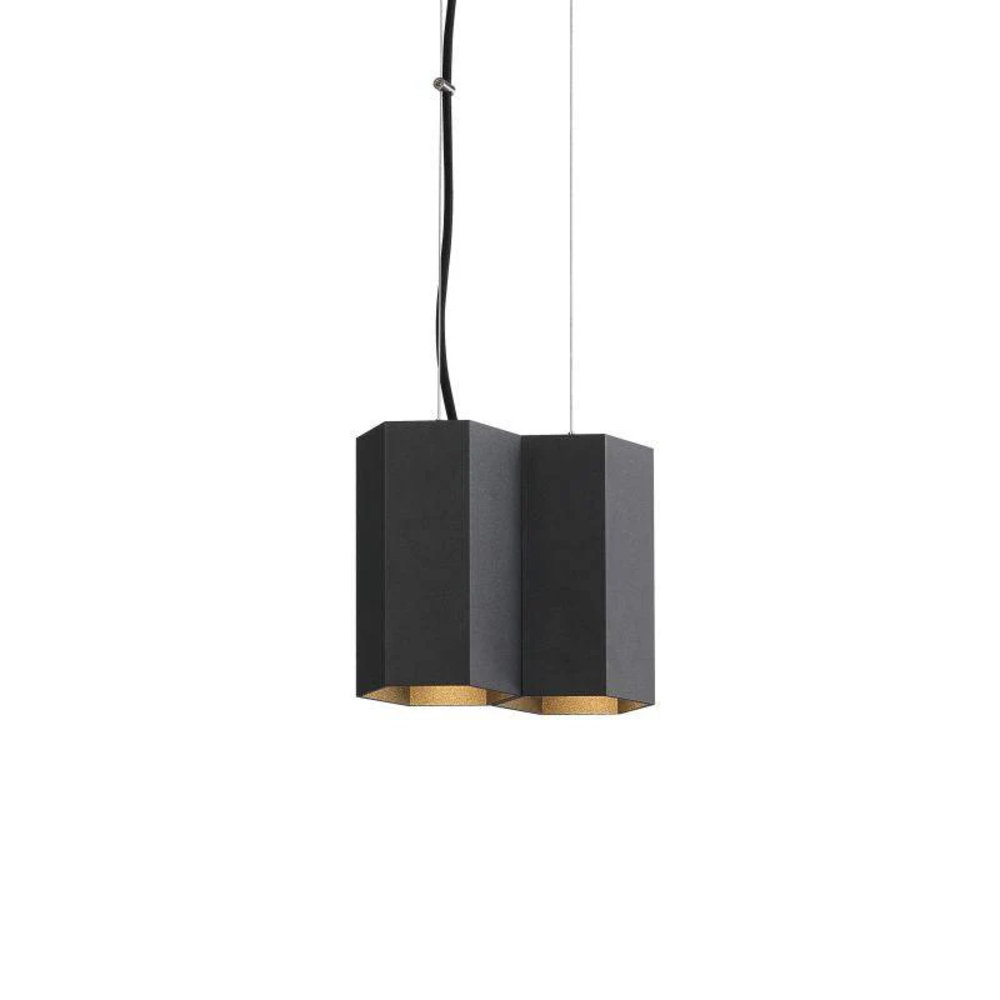 UltraBeam 10 Watt Black Twin Dimmable Hexagonal Pendant Light Fixture