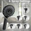 Pomme de douche haute, 6 réglages de jet, poche noire matte, tuyau en métal de 60 pouces, fixation murale pour salle de bain avec tête décorative moderne et modes, apparence, surface en acier inoxydable de 4,8 po