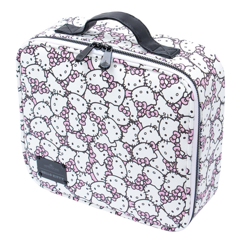 Hello Kitty Cosmetic Bag with Faux Leather and Waterproof Travel Toiletry Bag with Inside Pockets