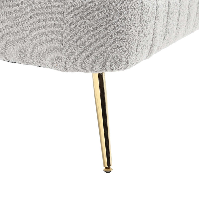 Causeuse en tissu Donneta Boucle, Velours gris velours