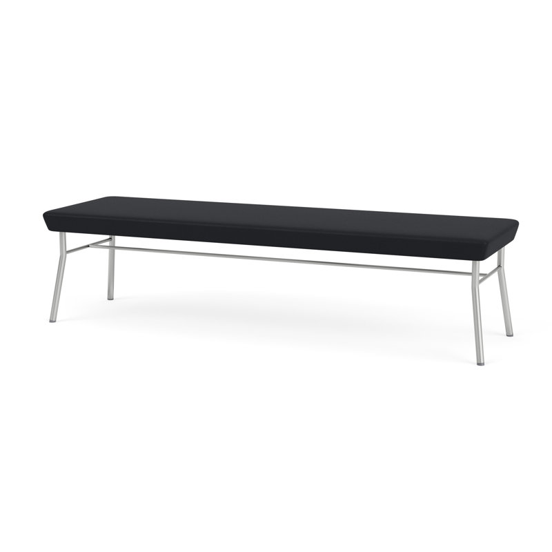 Banc en métal 3 places Chat, Argent, Noir Modena