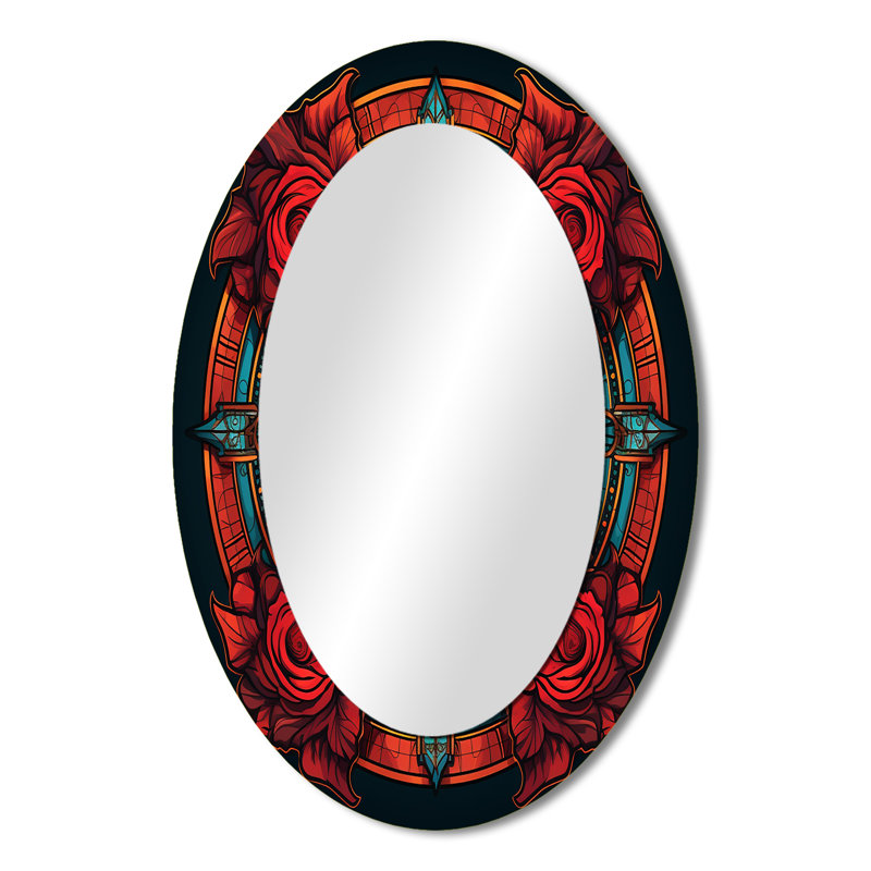 Miroir mural rétro bohémien, 36 po x 24 po