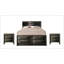 Grand lit plateforme gris avec rangement pour capitaine