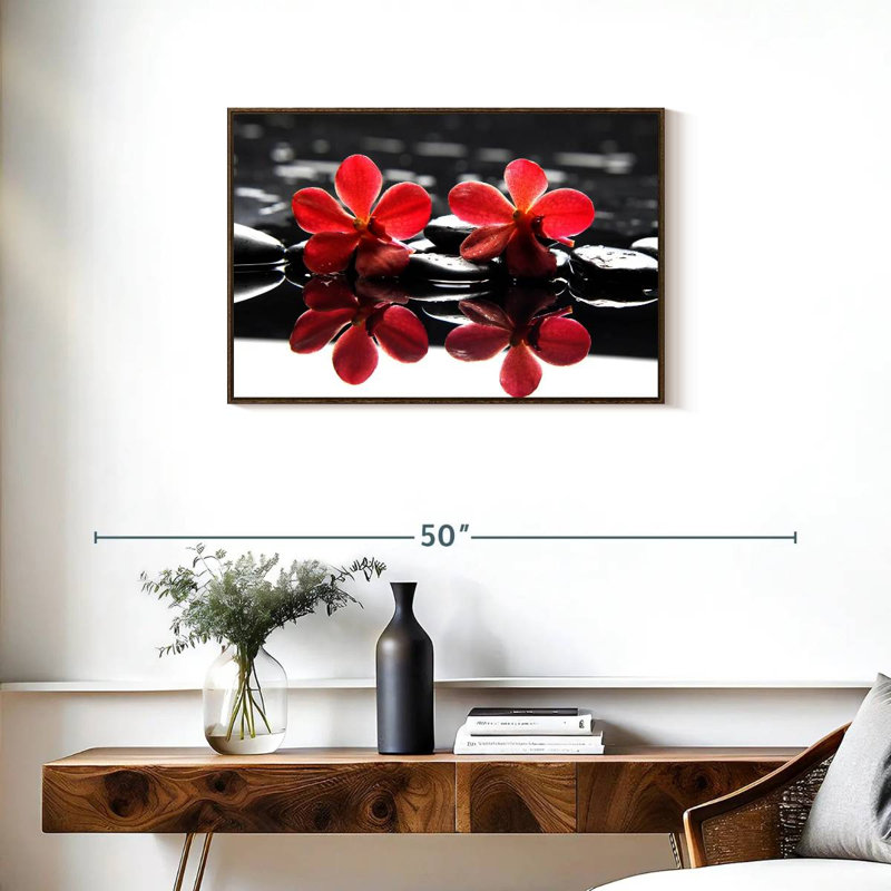 Spa Orchids, Floating Frame Walnut, 31" X 21"