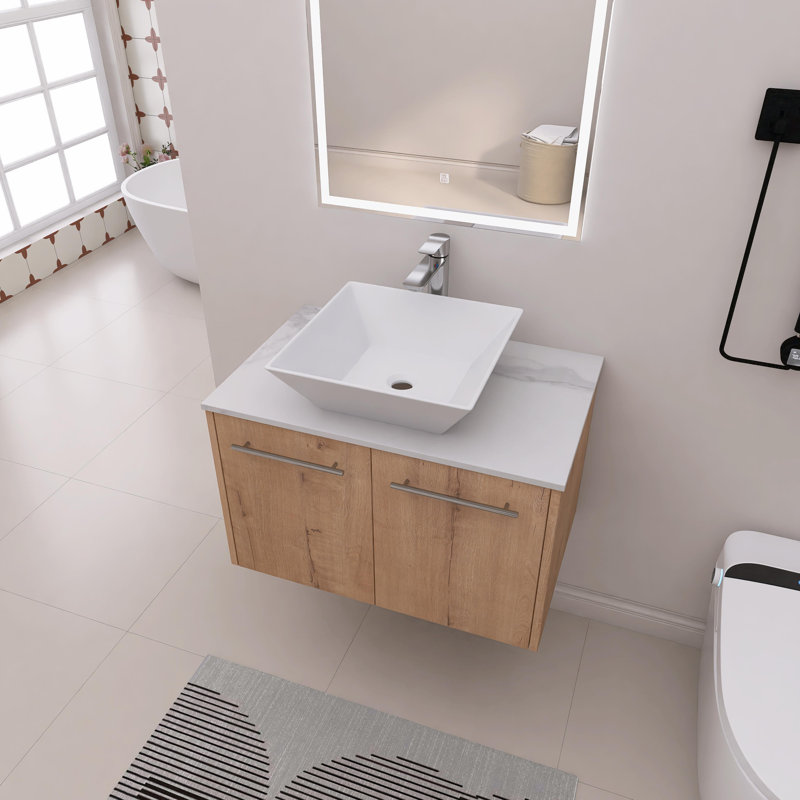 Anssi 29.54'' Single Bathroom Vanity with Ceramic Top