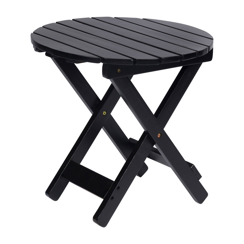Hampshire Assembled Acacia Wood Folding Side Table, Black