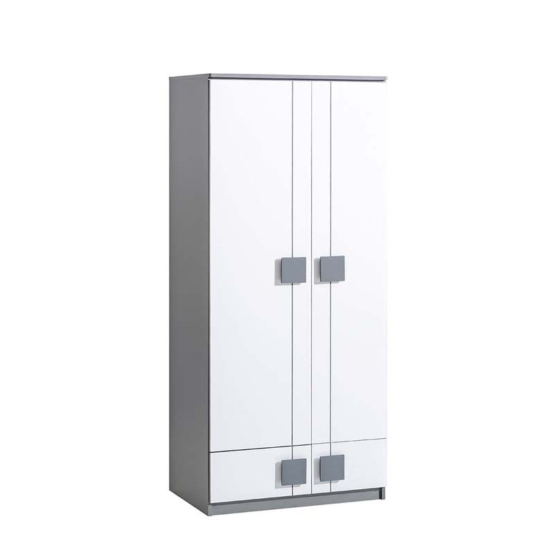 Edmona 2 Door Solid + Manufactured Wood Wardrobe, Anthracite