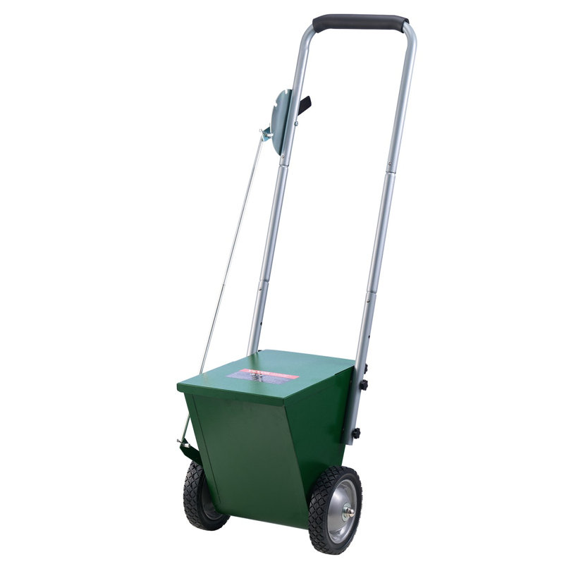 Marqueur Dry Line, 2 roues, 2 ou 4 lignes, Chalker Field Dry Line, marqueur de ligne réglable, avec poignée de réglage en caoutchouc, grande capacité de poudre de 25 lb, pour baseball et balle de Softball, vert