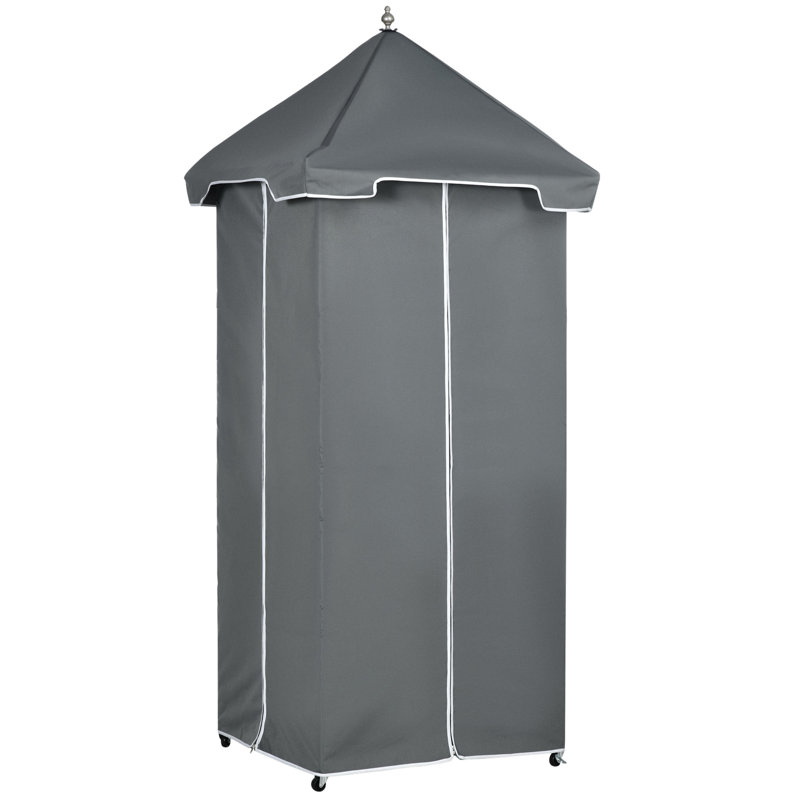 Porte-serviettes près de la piscine - support couvert avec tablette, panier et rangement roulant