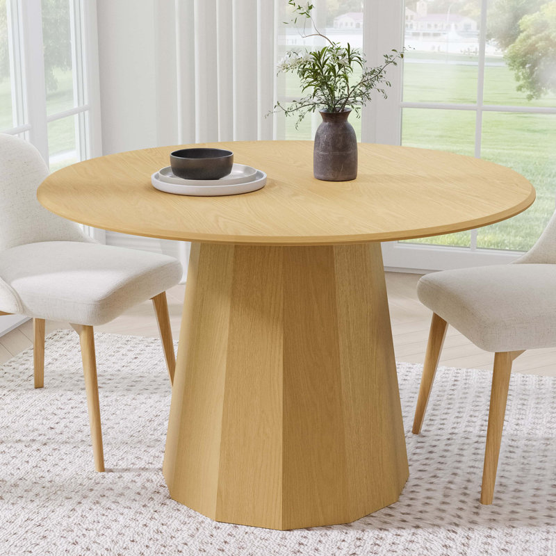 Table de salle à manger en bois massif, H 30 po x L 46 po x l 46 po, Chêne