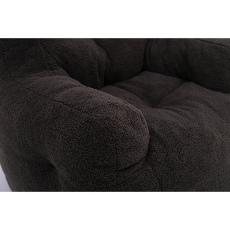 Fauteuil à billes en mousse à mémoire de forme, gris foncé, pour usage intérieur, Velours espresso