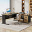 Bureau de direction de 63 po avec classeur pour bureau à domicile, bureau d'ordinateur en L-1272932550