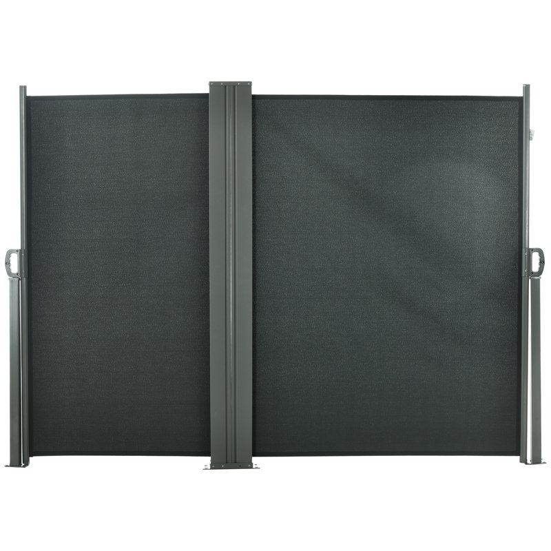 Auvent latéral double rétractable, mur d'intimité extérieur 236 po x 71 po, écran de patio pour jardin, balcon, cour arrière