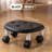 Accent Stool With Rolling Wheels
