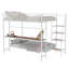 Lit superposé double au-dessus de simple avec bureau encastré et éclairage à DEL - Loft peu encombrant pour enfants et adolescents, structure robuste, assemblage facile, parfait pour les chambres à coucher et les dortoirs (sans matelas)
