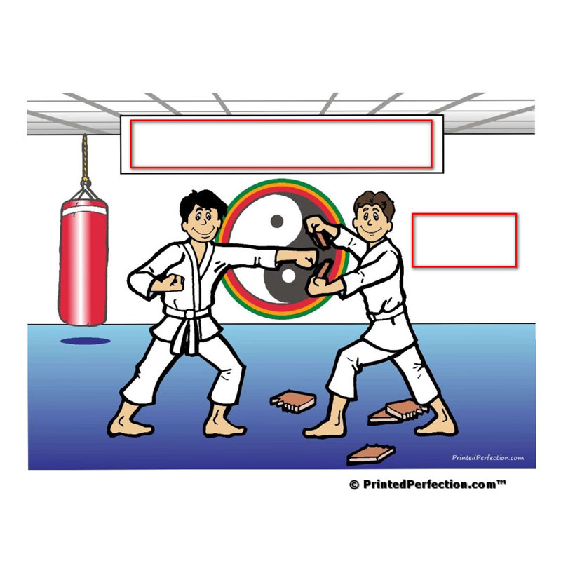 Personalized Name That Toon Karate - Male & Male Rhinestone Bordered Key Chain, Yes