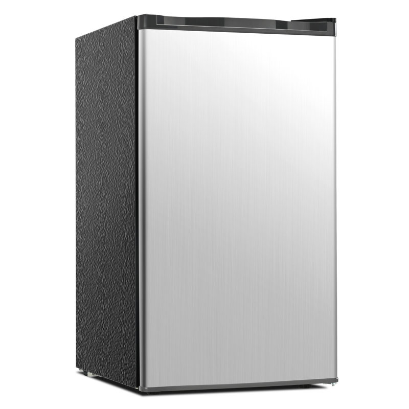 Simzlife 3.2 Cu. Ft. Mini Fridge with Freezer Reversible Door for Flexible Placement, 7 Precise Temp Controls& 2 Easy-Clean Shelves, ldeal for Bedrooms/Offices/Dorms, Silver