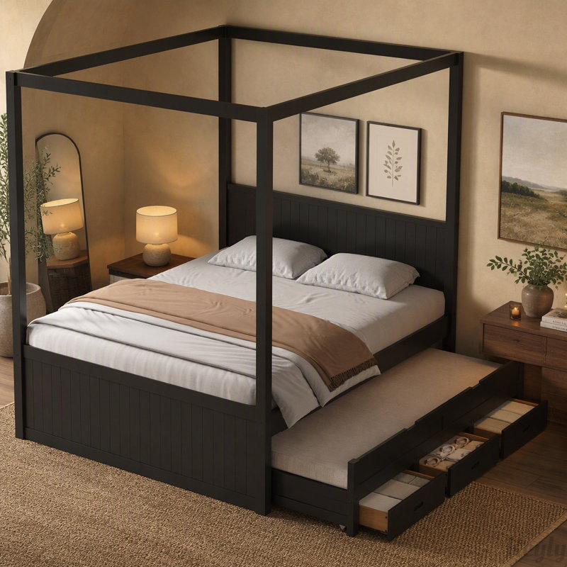 Bed, Full / Double, Black