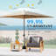 Parasol de patio rectangulaire durable avec manivelle et évent, parfait pour l'extérieur (base non incluse)-91413804
