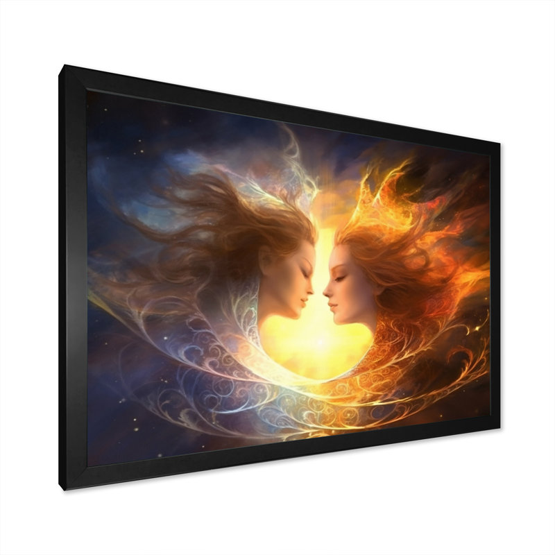 Reproduction d'art sur toile "Eternelle", H 16 po x l 32 po x P 1 po, Cadre simple noir