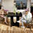 47.2" Black Woodgrain Patio Folding Dining Table