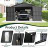 Domi Louvered Patio Outdoor Storage Shed, Huge Metal Shed Garage Carpot ...