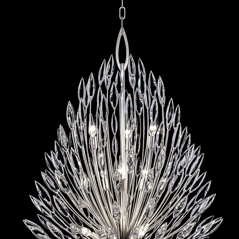 Lily Buds 12 - Light Chandelier, Silver
