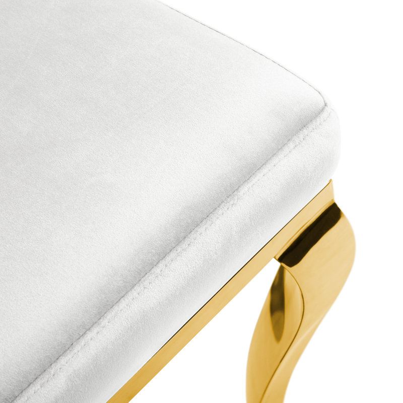 Ensemble de 2 chaises d'appoint rembourrées Monzeratt, Blanc / Doré
