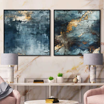 Hartlepool - Ensemble de 2 collages carrés abstraits