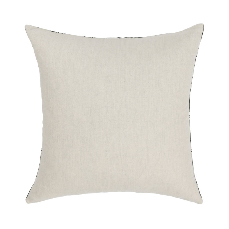Nubia Rustic Geometric Linen Blend Round Throw Pillow