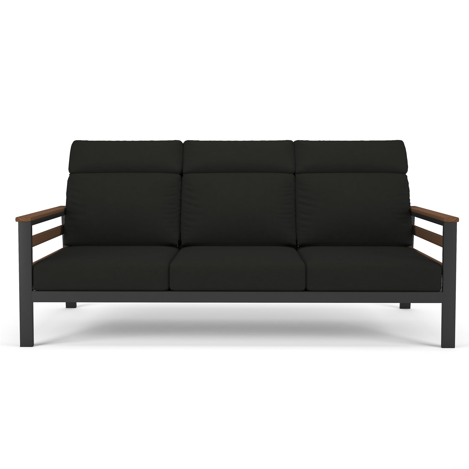 Townsend 80" Sunbrella® Patio Sofa, Brown, Canvas Black
