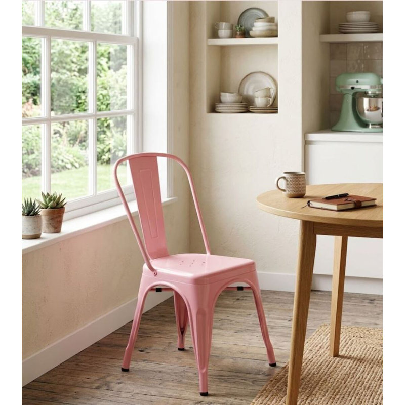 18'' H Stacking Side Chair, Pink