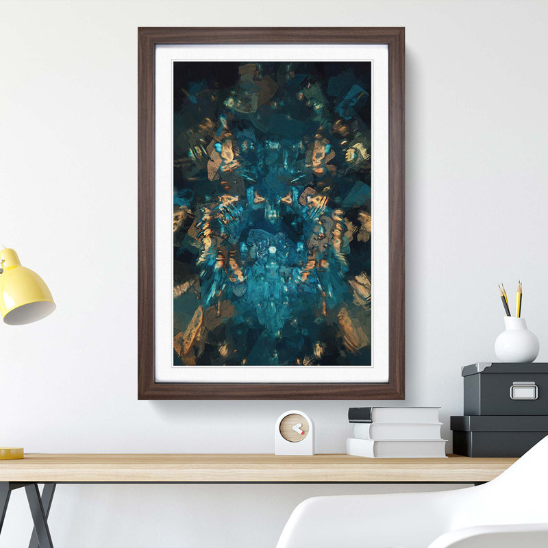 Mirror Reflection - Picture Frame Graphic Art Print on MDF, Walnut Framed, 65cm H x 48cm W x 2cm D