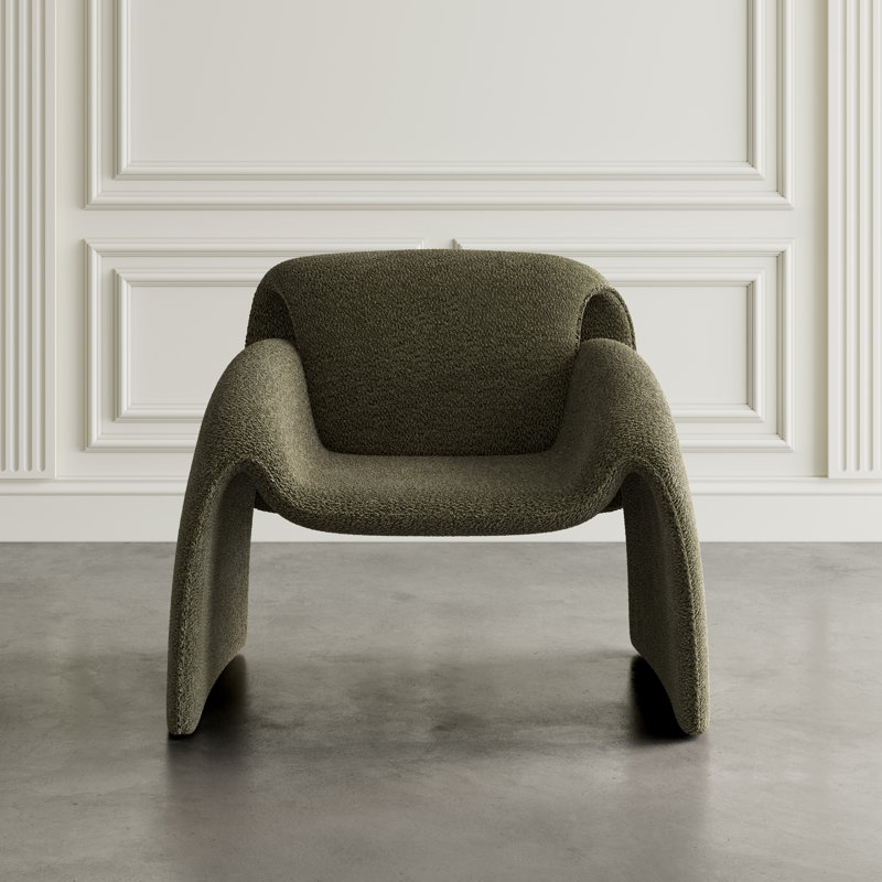 Cervando Upholstered Armchair, Green Polyester