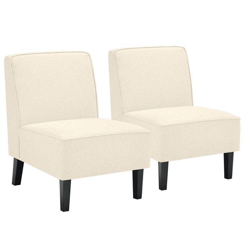 Nasi Upholstered Slipper Chair, Beige