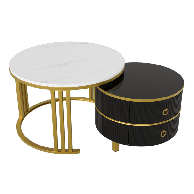 Alexine 2 - Piece Living Room Table Set, Black