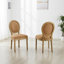 Chaise d'appoint rembourrée 19,71 po H, ensemble de 2 chaises en bois massif à dossier King Louis Decor