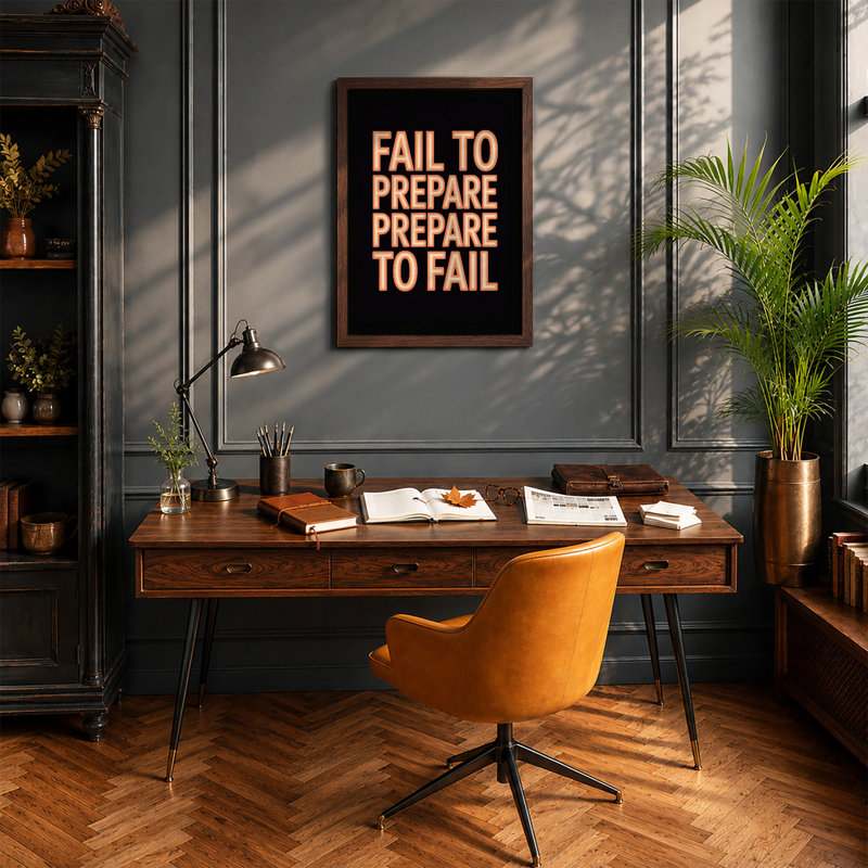 Fail To Prepare Typography - Print, Walnut, A3 - 42.0 x 29.7 cm