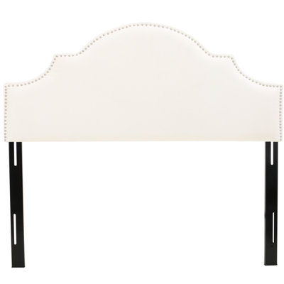 Headboard For Queen & Full Sized Beds, Arched Silhouette, Studded Border, Adjustable Legs In - Cozy And Stylish