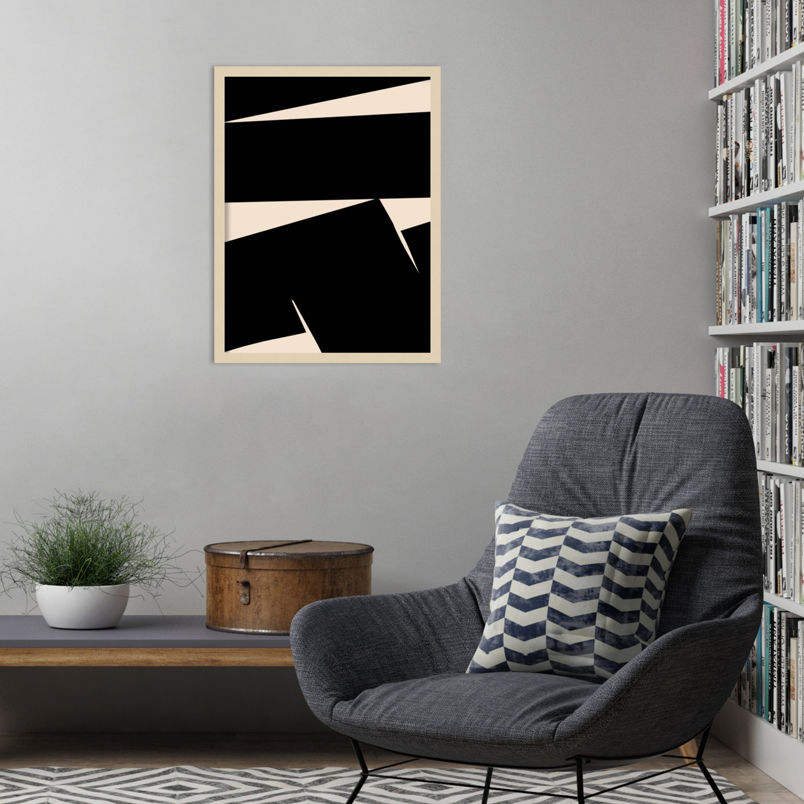 Black Plain Abstract Print by Little Dean, Brown, 25" H x 19" W