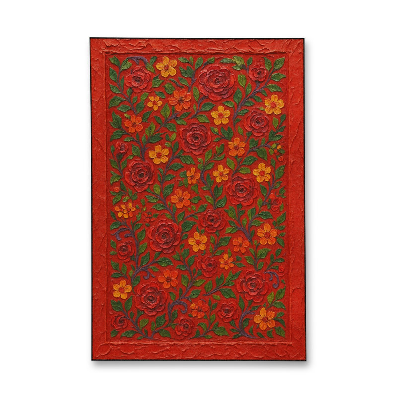 Tapis bleu tissé lavable rétro Mosso, 2'6" x 4'11"