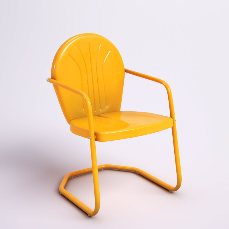 Alaniz Outdoor Dining Armchair, Tangerine Gloss