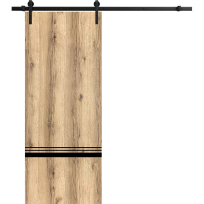 Solid Manufactured Wood Panelled Wood Finish Barn Door