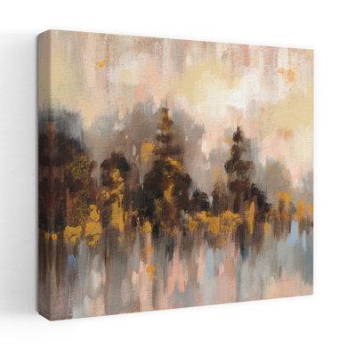 Forêt contemporaine rougissante II avec art abstrait beige